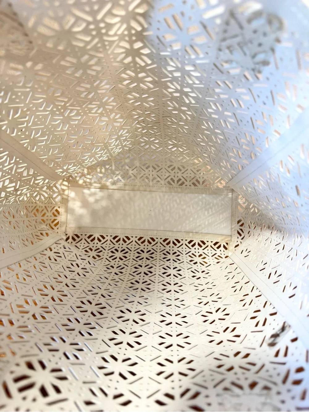 Tory Burch White Perforated Tote Bag
